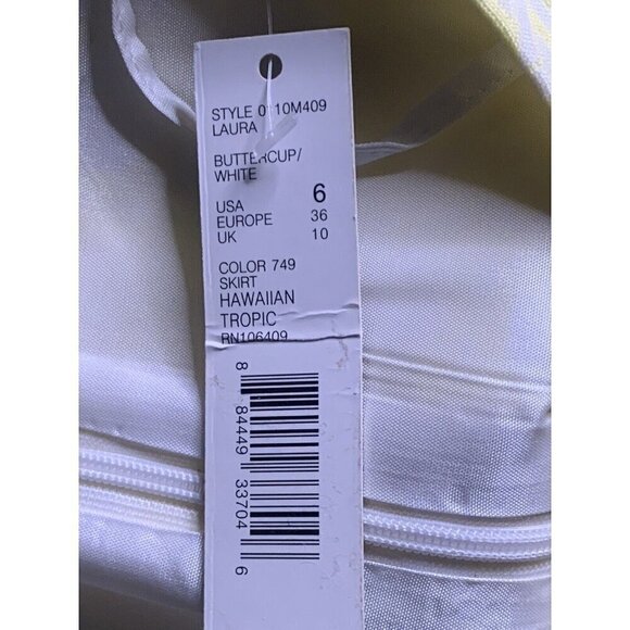 Alex Marie Pencil Skirt Size 6 Yellow Lined Center Back Zipper Slit - Picture 16 of 16